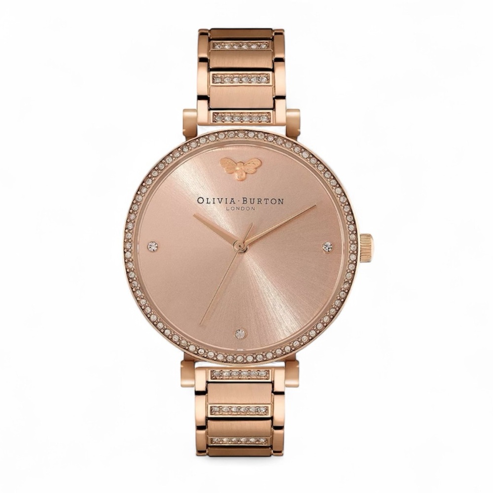 Olivia Burton Rose Gold Crystal Women's Watch - Picture 1 of 10